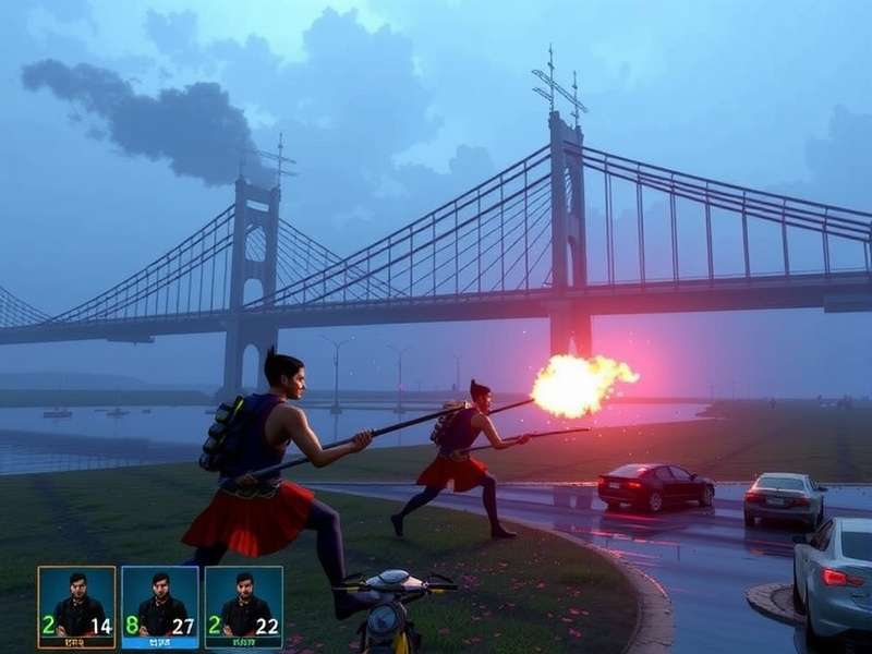Kolkata Kings Valor gameplay showing a battle near Howrah Bridge in Kolkata
