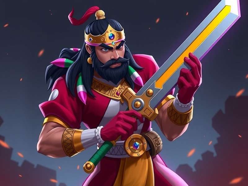 Kolkata Kings Valor main character in traditional Bengali attire with a modern weapon