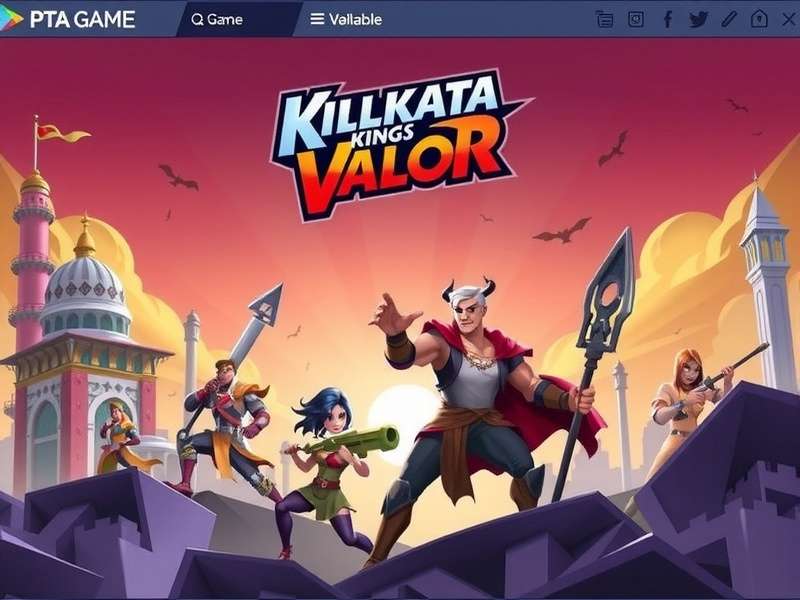 Kolkata Kings Valor game banner featuring Kolkata landmarks and battle-ready characters